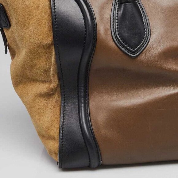 Celine Tri-Color Leather and Suede Mini Luggage Tote Bag - Picture 8 of 12